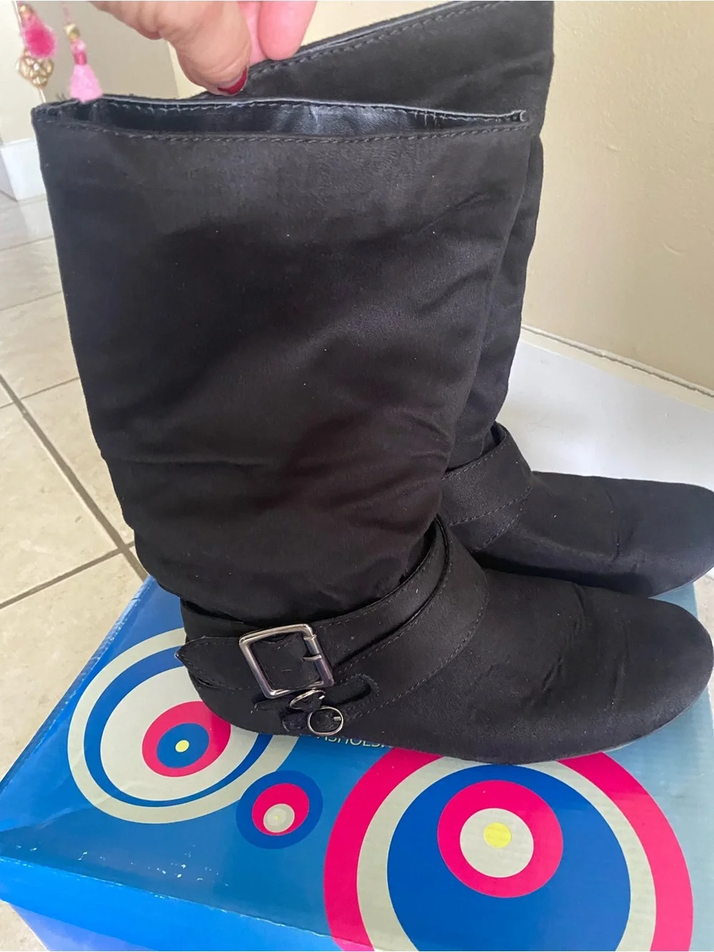 Soda Black Over-the-Knee Fabric Boots
